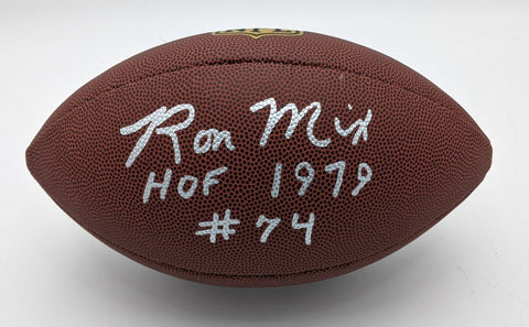 Ron Mix Chargers Signed Wilson Leather NFL Football HOF 1979 130013