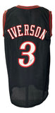 Allen Iverson Signed Custom Black Pro-Style Basketball Jersey JSA