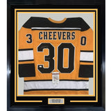 FRAMED Signed GERRY CHEEVERS HOF 35x39 Boston Yellow Jersey JSA COA