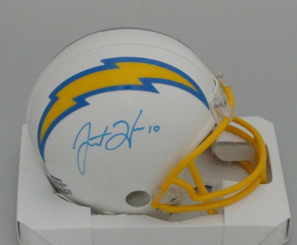 Chargers Quarterback JUSTIN HERBERT Signed Riddell VSR4 Mini Helmet AUTO - BAS
