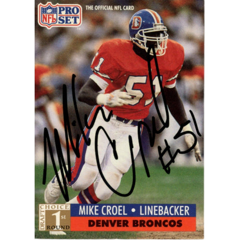 Mike Croel Autographed/Signed 1991 Pro Set #733 Trading Card Beckett 59188