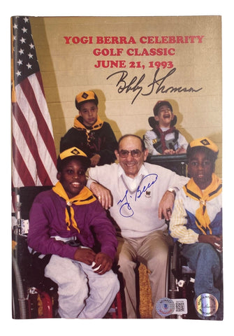 Yogi Berra Bobby Thomson Signed 1993 Berra Celebrity Golf Classic Program BAS