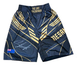 Israel Adesanya Signed Custom Black MMA Fight Trunks BAS