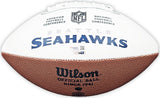CHRIS CARSON AUTOGRAPHED SEAHAWKS WHITE LOGO FOOTBALL FANATICS HOLO 215882