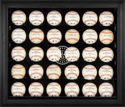 Milwaukee Brewers Black Framed 30-Ball 2020-Present Logo Display Case