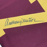 Framed Autographed/Signed Anthony Munoz 35x39 USC Maroon Jersey JSA COA