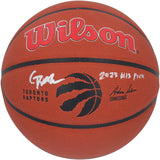 Gradey Dick Toronto Raptors Signed Wilson Team Logo Basketball