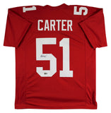Abdul Carter Authentic Signed Red Pro Style Jersey Autographed BAS Witnessed