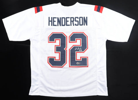 TreVeyon Henderson Signed New England Patriots Jersey (Beckett) 2025 2nd Rnd Pk
