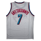 Autographed/Signed Giannis Antetokounmpo #7 Heat White Vice Jersey JSA COA