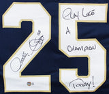 Notre Dame Raghib "Rocket" Ismail "PLAC" Signed Navy Pro Style Jersey BAS Wit