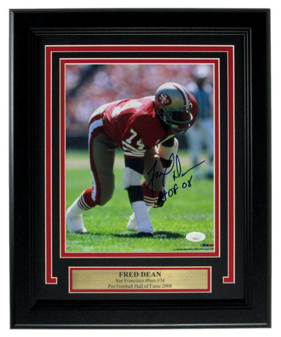 Fred Dean HOF 49ers Signed/Autographed 8x10 Photo Framed JSA 162241