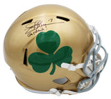 Joe Theismann Signed Notre Dame Speed Full Size NCAA Helmet with "Go Irish"