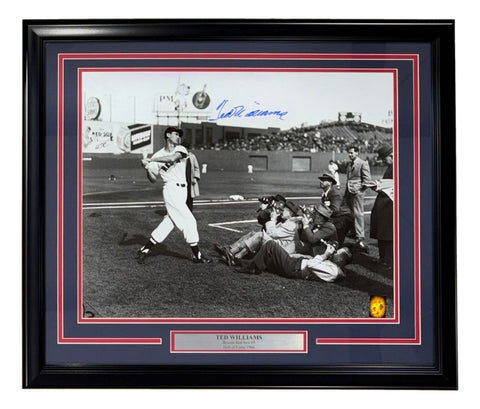 Ted Williams Signed Framed 16x20 Boston Red Sox Pose Photo PSA/DNA LOA