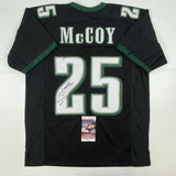 Autographed/Signed LESEAN MCCOY Philadelphia Black Football Jersey JSA COA Auto