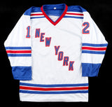 Eddie Olczyk Signed New York Rangers Jersey (JSA) 1994 Stanley Cup Champ/ Center