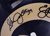 Faulk, Dickerson, Jackson Signed Rams F/S Speed Authentic Helmet- Beckett W Holo