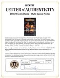 WrestleMania I (33) Hogan, Hart, Piper, Poffo, Bearer Signed 27x40 Poster BAS