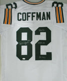 Packers PAUL COFFMAN Signed Custom Replica White Jersey AUTO w/ Stats - JSA