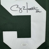 Framed Autographed/Signed Clay Matthews 35x39 Green Bay Green Jersey JSA COA
