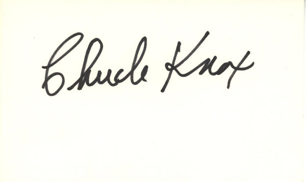 Chuck Knox Autographed/Signed Seattle Seahawks Index Card BAS 45388