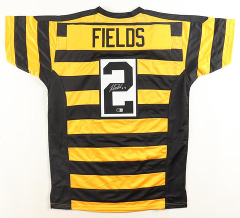 Justin Fields Signed Pittsburgh Steelers Bumble Bee Throwback Jersey (Beckett)