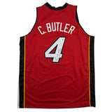 Autographed/Signed Caron Butler Miami Red Basketball Jersey Beckett BAS COA