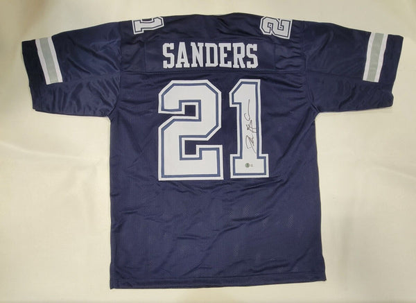 DEION SANDERS AUTOGRAPHED SIGNED PRO STYLE XL CUSTOM JERSEY W/ BECKETT QR