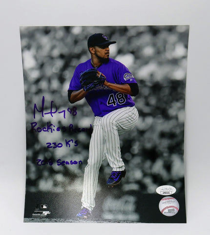 German Marquez Autographed & Inscribed 8x10 Photo -- Colorado Rockies | JSA COA