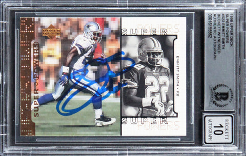 Cowboys Emmitt Smith Signed 1998 Upper Deck SP #S22 Card Auto 10! BAS Slabbed