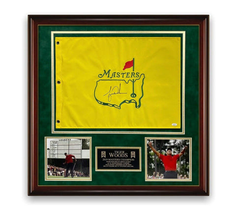 Tiger Woods Signed Autographed Masters Flag Framed to 24x24 JSA