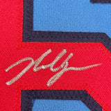 Framed Autographed/Signed Nolan Gorman 35x39 St. Louis Blue Jersey JSA COA