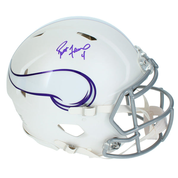 Brett Favre Autographed Vikings Rivalries White 2024 Alternate Helmet Radtke