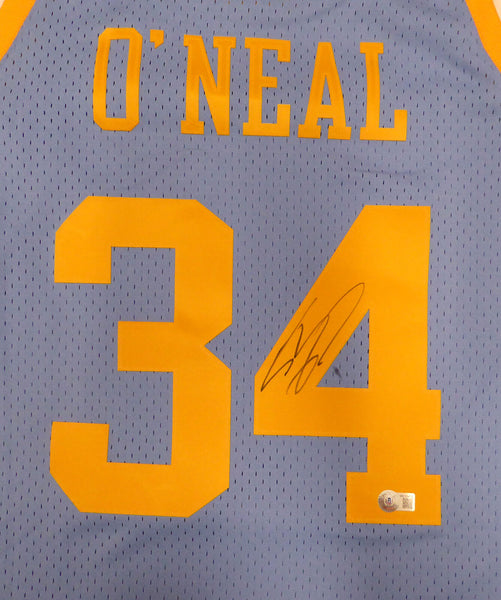 Lakers Shaquille Shaq O'Neal Autographed Mitchell & Ness Jersey Beckett WU13474