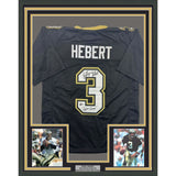 Framed Autographed/Signed Bobby Hebert 35x39 New Orleans Jersey Beckett COA