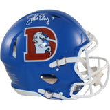 John Elway Autographed Denver Broncos Authentic TB Helmet Beckett Witness 55248