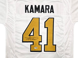 NEW ORLEANS SAINTS ALVIN KAMARA AUTOGRAPHED WHITE JERSEY BECKETT WITNESS 243271