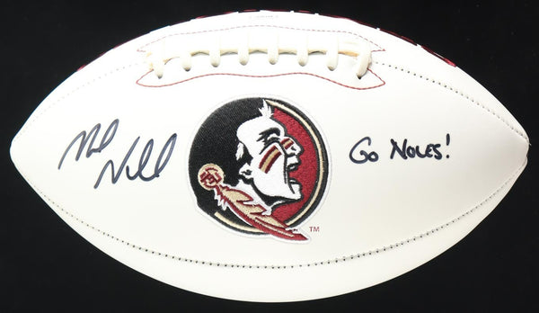 Mike Norvell Signed Florida State Seminoles Logo Football "Go Noles" (JSA COA)