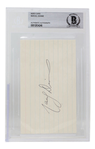 Marcel Dionne Signed Slabbed Los Angeles Kings Index Card BAS 246