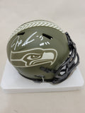 JAXON SMITH-NJIGBA SIGNED SEATTLE SEAHAWKS STS SPEED MINI HELMET FANATICS QR