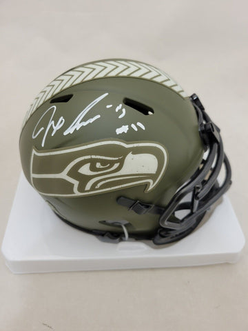 JAXON SMITH-NJIGBA SIGNED SEATTLE SEAHAWKS STS SPEED MINI HELMET FANATICS QR