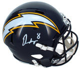Omarion Hampton Autographed Chargers Color Rush Full Size Speed Helmet Beckett