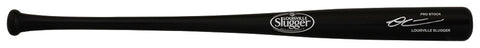 Owen Caissie Signed Louisville Slugger Pro Black Baseball Bat - (SCHWARTZ COA)