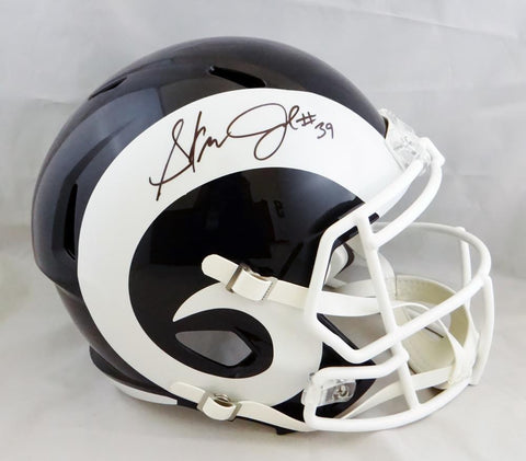 Steven Jackson Autographed Los Angeles Rams F/S Speed Helmet-Beckett Auth *Black