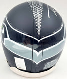 RUSSELL WILSON AUTOGRAPHED SEATTLE SEAHAWKS MINI HELMET IN SILVER RW HOLO 71469
