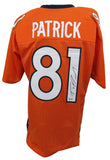 Tim Patrick Signed/Auto Orange Denver Broncos Football Jersey Beckett 208151