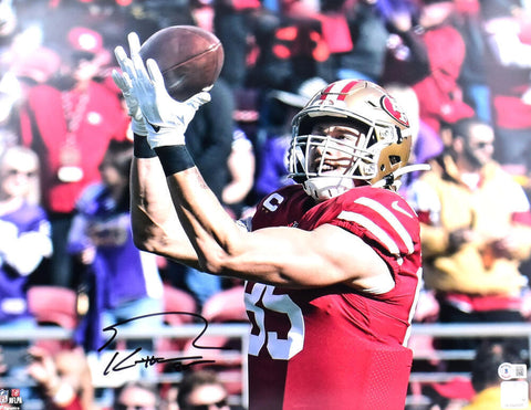 George Kittle Autographed San Francisco 49ers 16x20 Catch Photo- Beckett W Holo
