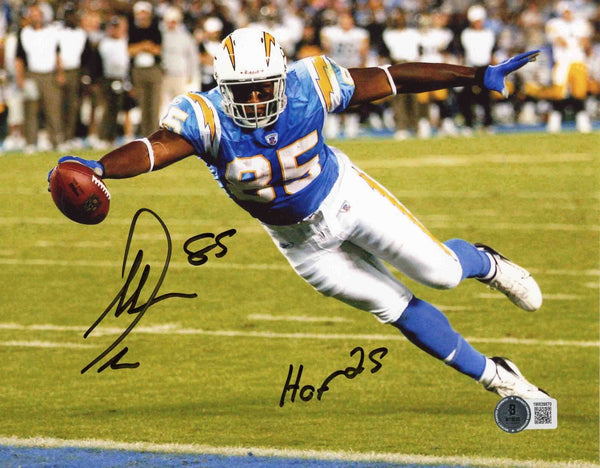 ANTONIO GATES SIGNED SAN DIEGO LOS ANGELES CHARGERS 8x10 PHOTO W/ HOF 25
