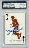 Bulldog Turner Autographed 1963 Stancraft 7 of Clubs Card PSA Slab 43569