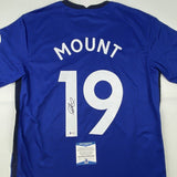 Autographed/Signed MASON MOUNT Chelsea FC Blue Soccer Jersey Beckett BAS COA #2